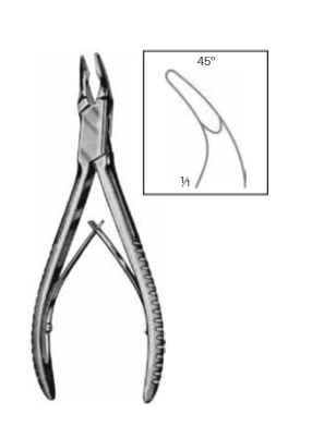 Product Vet Spectrum Blumenthal Bone Rongeur, 6" (15.5cm), 45 Deg. Angle, Single Action, 3.5mm Jaw | SAH.702906 Image