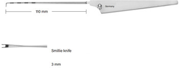 Product Vet Spectrum Smillie Meniscotome, 9.5" (24cm), 110mm Working Length, Triangular Handle, 3mm Width | SAH.703011 Image