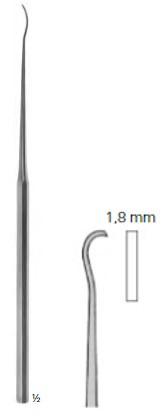 Product Vet Spectrum Rosen Periosteal Raspatory, 6.25" (15.5 cm), Straight, 1.8mm Hook Curve Tip | SAH.703022 Image