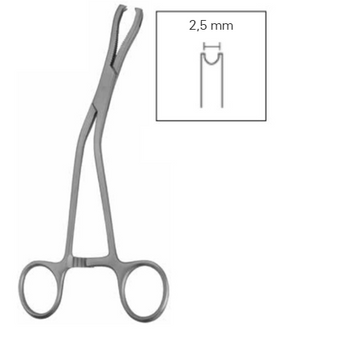 Product Vet Spectrum Dingman Bone Holding Forcep, 7.25" (18.5cm), Curved, 2x2 Prongs, 2.5mm Circular Gap | SAH.703745 Image