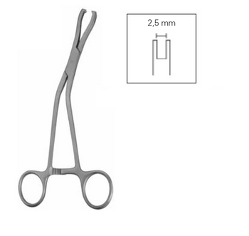 Product Vet Spectrum Dingman Bone Holding Forcep, 7.25" (18.5cm), Curved, 2x2 Prongs, 2.5mm Rectangular Gap | SAH.703746 Image