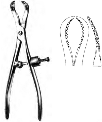 Product Spectrum Bone Reduction Forceps, 6.25" (16cm), Clam Shell Serrated Tips, Speed Lock | SAH.703759 Image