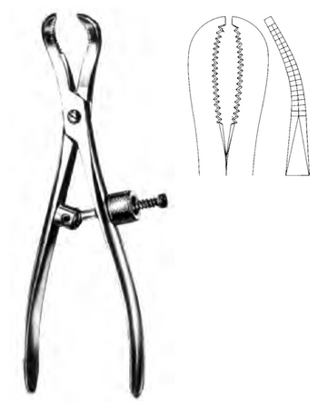 Product Spectrum Bone Reduction Forceps, 9.5" (24cm), Clam Shell Serrated Tips, Speed Lock | SAH.703937 Image