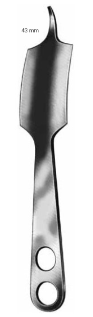 Product Vet Spectrum Hohmann Retractor, 9.5" (24cm), 2 Finger Holes, Sharp Flat Tip, 43mm Width | SAH.704139 Image