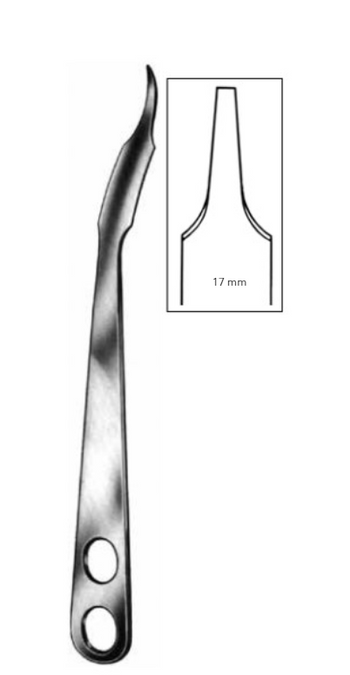 Product Vet Spectrum Hohmann Retractor, 9.5" (24cm), 2 Finger Holses, Blunt Flat Tip, 17mm | SAH.704140 Image