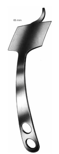Product Vet Spectrum Hohmann Retractor, 10" (25cm), 2 Finger Holes, Sharp Flat Tip, 65mm Width | SAH.704141 Image