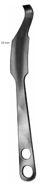 Product Vet Spectrum Hohmann Retractor, 11" (28cm), 2 Finger Holes, Wide Flat Tip, 34mm | SAH.704142 Image