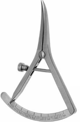 Product Vet Spectrum Castroviejo Caliper, 3.5" (9cm), Curved, Range: 0-20mm | SAH.707376 Image