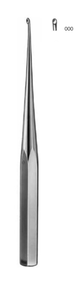 Product Vet Spectrum Bruns Bone Curette, 9" (23cm), Straight, Hexagonal Handle, Size 000 (2.0mm) | SAH.710307 Image