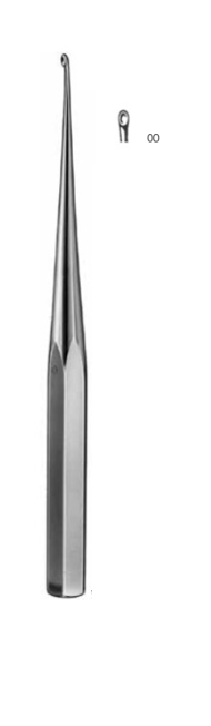 Product Vet Spectrum Bruns Bone Curette, 9" (23cm), Straight, Hexagonal Handle, Size 00 (2.5mm) | SAH.710308 Image