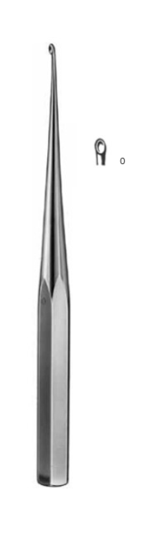 Product Vet Spectrum Bruns Bone Curette, 9" (23cm), Straight, Hexagonal Handle, Size 0 (3.3mm) | SAH.710309 Image