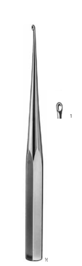 Product Vet Spectrum Bruns Bone Curette, 9" (23cm), Straight, Hexagonal Handle, Size 1 (3.8mm) | SAH.710310 Image