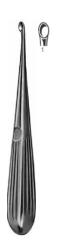 Product Vet Spectrum Spratt Bone Curette, 6.75" (17cm), Straight, Hollow Handle, Size 1 (5.0mm) | SAH.710328 Image