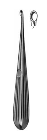 Product Vet Spectrum Spratt Bone Curette, 6.75" (17cm), Straight, Hollow Handle, Size 2 (6.0mm) | SAH.710329 Image