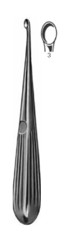 Product Vet Spectrum Spratt Bone Curette, 6.75" (17cm), Straight, Hollow Handle, Size 3 (7.0mm) | SAH.710330 Image