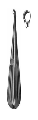 Product Vet Spectrum Spratt Bone Curette, 6.75" (17cm), Straight, Hollow Handle, Size 4 (8.5mm) | SAH.710331 Image