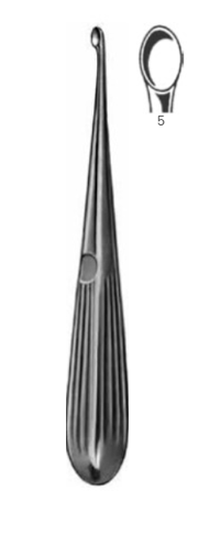 Product Vet Spectrum Spratt Bone Curette, 6.75" (17cm), Straight, Hollow Handle, Size 5 (9.5mm) | SAH.710332 Image