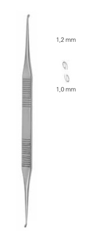 Product Vet Spectrum House Curette, 6.75" (17cm), Straight, Double Ended, Angled/Angled, 1.0mm x 1.2mm | SAH.710333 Image