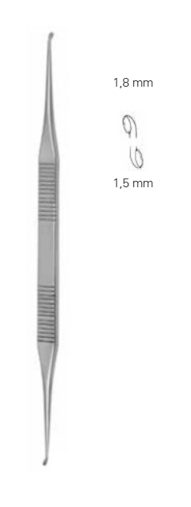 Product Vet Spectrum House Curette, 6.75" (17cm), Straight, Double Ended, Angled/Angled, 1.5mm x 1.8mm | SAH.710334 Image