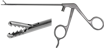 Product Spectrum Arthro. Biopsy-Grasp. Fcp., 130mm WL, 3.4mm Dia., 3.5mm Bite, Straight Retro. Serrated, w/o Ratchet | SAH.720841 Image