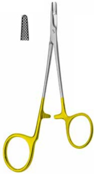 Product Vet Spectrum Parkhouse Needle Holder, 5.5" (14cm), With Scissors, Offset Handle | SAH.722026 Image