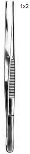 Product Vet Spectrum Semken Tissue Forcep, 5" (12.5cm), Straight, 1x2 Teeth | SAH.723018 Image
