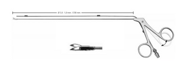 Product Vet Spectrum Laryngeal Scissor, 9" (230mm), Straight, Curved Left Vertical Cutting Micro Scissor Tip | SAH.724029 Image