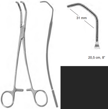 Product Vet Spectrum Cooley Anastomsis Vascular Clamp, 8" (20.5cm), Curved, 31mm Span | SAH.739770 Image
