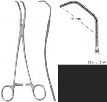 Product Vet Spectrum Cooley Anastomsis Vascular Clamp, 10.25" (26cm), Curved, 44mm Span | SAH.739771 Image