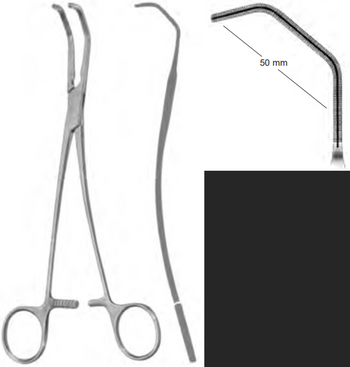 Product Vet Spectrum Cooley Anastomsis Vascular Clamp, 10.5" (26.5cm), Curved, 50mm Span | SAH.739772 Image