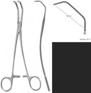 Product Vet Spectrum Cooley Anastomsis Vascular Clamp, 10.75" (27.5cm), Curved, 78mm Span | SAH.739774 Image
