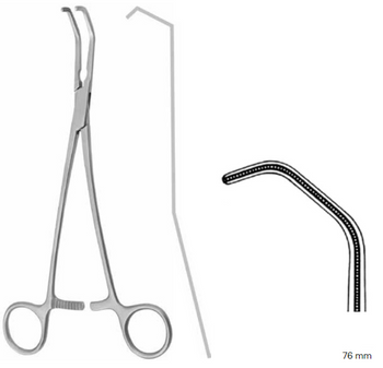 Product Vet Spectrum Debakey Satinsky Tangential Occlusion Clamp, 9.5" (24cm), Atraumatic Jaws, 76mm Jaw Length | SAH.739777 Image