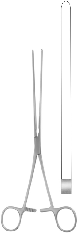 Product Vet Spectrum Scudder Intestinal Clamp, 13" (33cm), Curved, Atraumatic Jaws | SAH.739791 Image