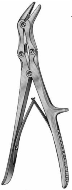 Product Vet Spectrum Echlin Bone Rongeur, 9" (23cm), Curved Sideways, Double Action, 3x10mm Jaw | SAH.741002 Image