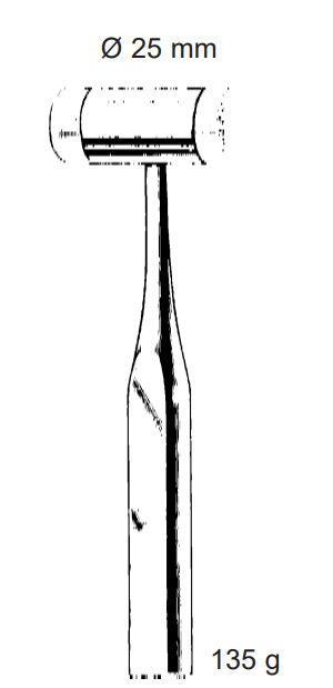 Product Vet Spectrum Mallet, 7.25", 25mm Head Diameter, 135 grams, Nylon Caps | SAH.741120 Image