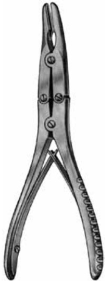 Product Vet Spectrum Bohler Bone Rongeur, 6" (15cm), Curved, Double Action, 4x15mm Jaw | SAH.741184 Image