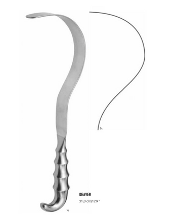 Product Vet Spectrum Deaver Retractor, 12.25" (31cm), Grip Handle, 38mm Working End Width | SAH.760304 Image