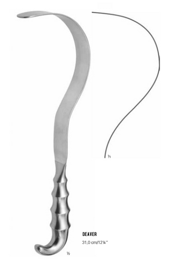 Product Vet Spectrum Deaver Retractor, 12.25" (31cm), Grip Handle, 50mm Working End Width | SAH.760305 Image