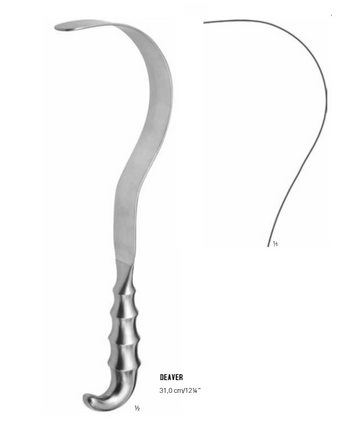 Product Vet Spectrum Deaver Retractor, 12.25" (31cm), Grip Handle, 75mm Working End Width | SAH.760306 Image