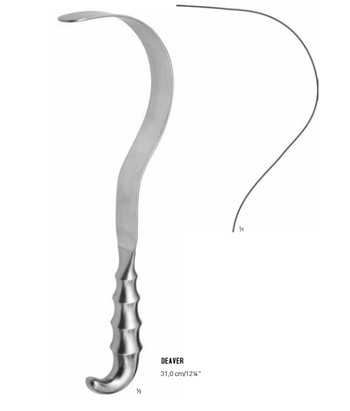 Product Vet Spectrum Deaver Retractor, 12.25" (31cm), Grip Handle, 100mm Working End Width | SAH.760307 Image