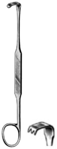 Product Vet Spectrum Meyerding Finger Retractor, 7" (18cm), 7x4mm Tip, 3 Sharp Teeth | SAH.761211 Image