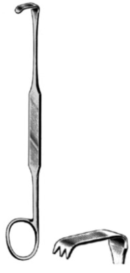 Product Vet Spectrum Meyerding Finger Retractor, 7" (18cm), 16x5mm Tip, 3 Sharp Teeth | SAH.761212 Image