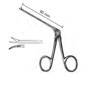 Product Spectrum Bellucci Ear Scissor, 80mm Shaft Length, Curved Left, Micro Standard 5.5mm Tip | SAH.770003 Image