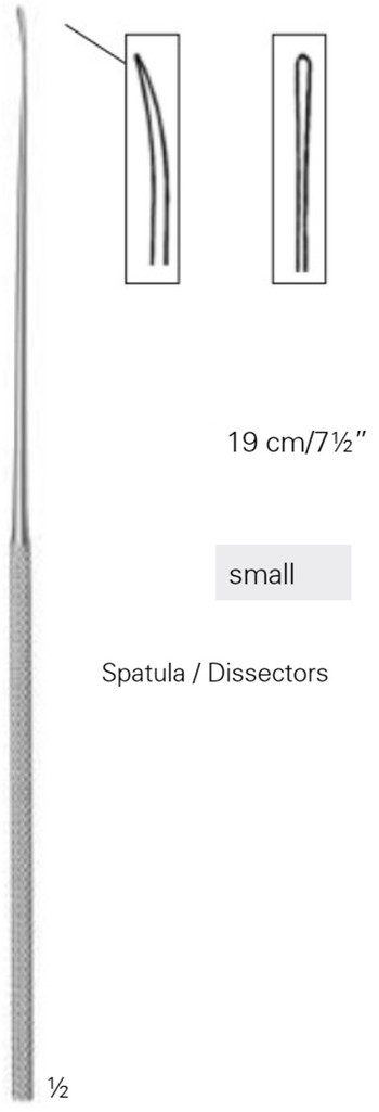 Product Vet Spectrum Rhoton Spatula Dissector, 7.5" (19cm), #6 Small Angled Tip | SAH.780006 Image