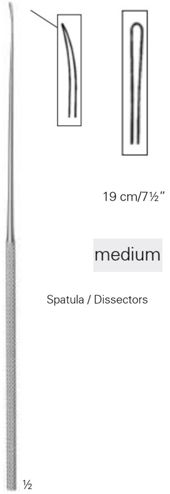Product Vet Spectrum Rhoton Spatula Dissector, 7.5" (19cm), #7 Medium Angled Tip | SAH.780007 Image