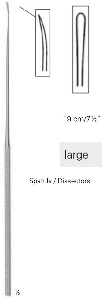 Product Vet Spectrum Rhoton Spatula Dissector, 7.5" (19cm), #8 Large Angled Tip | SAH.780008 Image