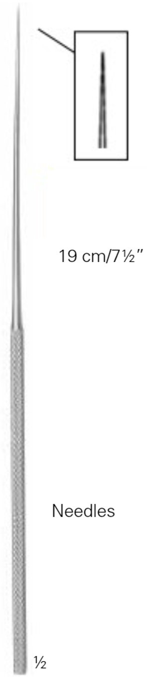 Product Vet Spectrum Rhoton Needle, 7.5" (19cm), Straight, Sharp | SAH.780014 Image