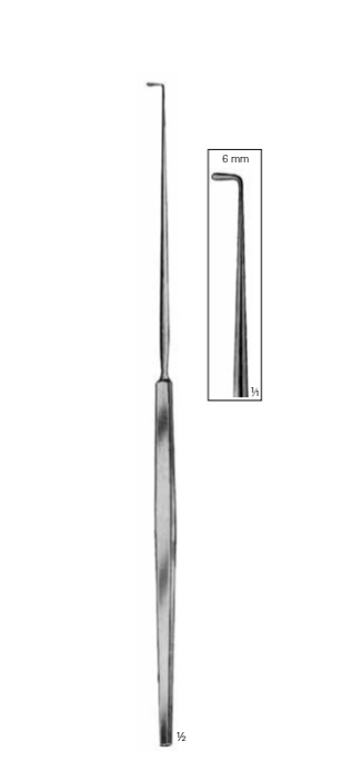 Product Vet Spectrum Cushing Nerve Hook, 11" (28 cm), Right Angle, Blunt, 6mm Tip | SAH.780067 Image