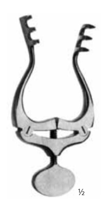 Product Vet Spectrum Jansen Retractor, 4" (10cm), 3x3 Prongs, Sharp, W Turn Lock | SAH.781040 Image