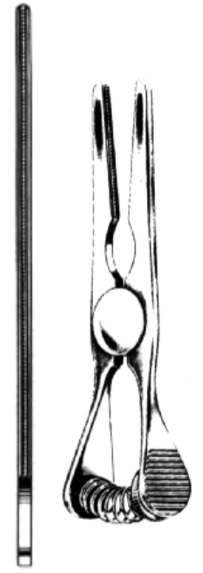 Product Spectrum Glover Bulldog Clamp, 4.375" (11cm), Straight, Atraumatic Jaws, Spring Loaded | SAH.13-3135 Image